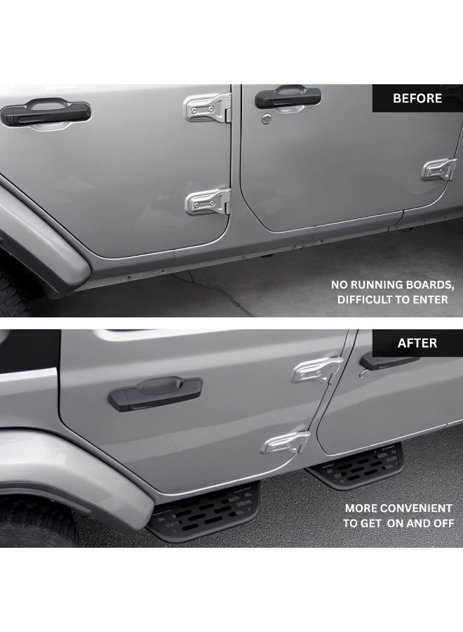 MOTOR FIT Side Steps for Jeep Wrangler JL/JLU 4 Door (2018–2025) Heavy-Duty Steel Running Boards with Anti-Slip Pads - Image 2